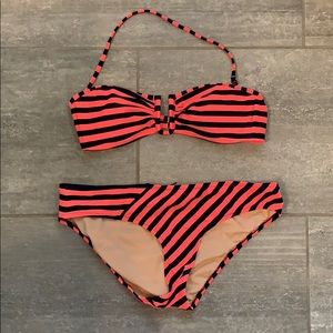 J. Crew Striped Bandeau Bikini - Top Sm / Bot Med